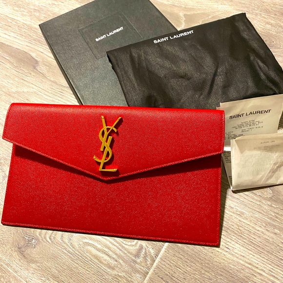 Authentic YSL Saint Laurent Envelope Pouch with receipt - Picture 1 of 8